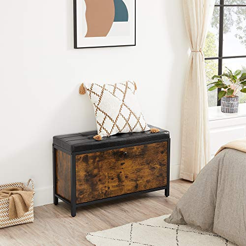 Pantofar rustic cu banca captusita 80 x 30 x 51 cm | maro