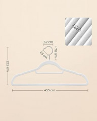 Umerase din plastic si catifea pachet de 50 buc | alb č.2