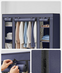 Dulap organizator din material textil 150 x 45 x 175 cm | navy č.3