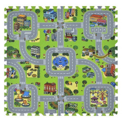 Puzzle din spumă pentru podea Jascha | 90 x 90 cm, 9 piese