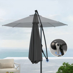 Umbrelă de grădină cu picior lateral și manivelă Ø293 cm | gri č.3
