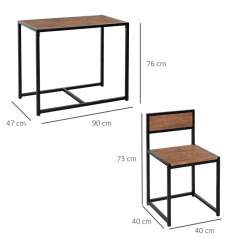 Masă de bar cu taburete | maro + negru č.3