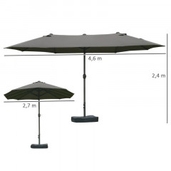 Umbrelă dublă de grădină cu suport 460 x 270 x 240 cm | gri č.2