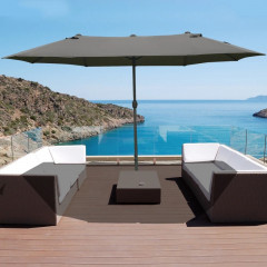 Umbrelă dublă de grădină cu suport 460 x 270 x 240 cm | gri č.1