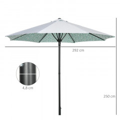 Umbrelă de grădină 2,92 x 2,92 x 2,50 m | alb cu motive č.2