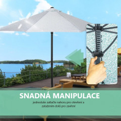 Umbrelă de grădină 2,92 x 2,92 x 2,50 m | alb cu motive č.3