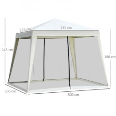 Pavilion de petrecere în grădină 3 x 3 m cu pereți laterali (plasa anti-insecte) | crem č.2