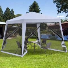 Pavilion de petrecere pentru grădină 3 x 3 m cu pereți laterali (plase de țânțari) | gri č.1