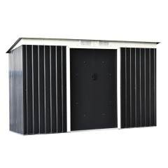Căsuță de grădină cu bază și acoperiș înclinat 280 x 130 x 172 cm | gri închis č.3