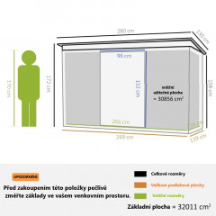 Căsuță de grădină cu bază și acoperiș înclinat 280 x 130 x 172 cm | verde deschis č.2