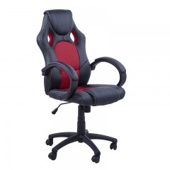 Scaun de birou Racing design negru-roșu 2 č.1