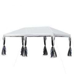 Foișor de grădină pliabil cu plasă antițânțari 5,9 x 2,95 x 2,5 m | crem č.2