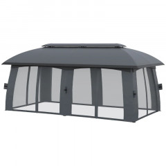 Foișor de grădină de lux cu plasă antițânțari 3 x 6 x 3 m | gri închis č.3