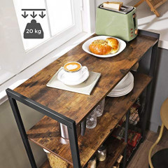 Insulă de bucătărie cu 2 coșuri din plasă metalică 80 x 35 x 95 cm | maro rustic, negru č.2