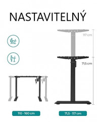 Cadru de masă reglabil pe înălțime | negru č.3