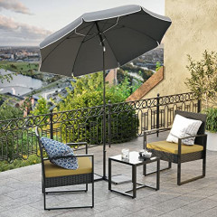 Umbrelă de grădină cu manivelă Ø200 x 220 cm | gri