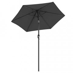 Umbrelă de grădină cu manivelă Ø200 x 197 cm | gri închis č.3