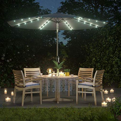 Umbrelă de grădină cu iluminare LED și manivelă Ø300 cm | gri č.1