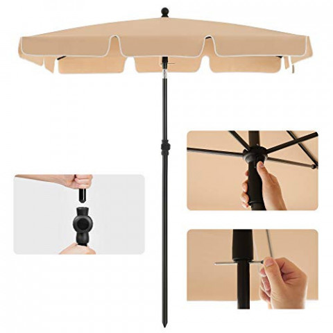 Umbrelă de grădină dreptunghiulară 200 x 125 cm | taupe č.4