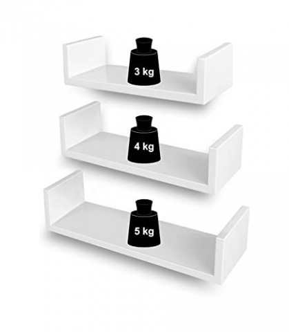Set de rafturi de perete cu 3 piese | alb č.5