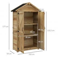 Magazie de grădină din lemn pentru unelte 102 cm x 54 cm x 177 cm | natur č.3