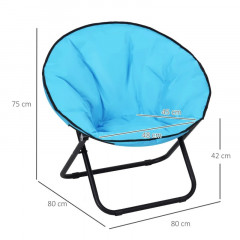Scaun camping pliabil 80 x 80 x 75 cm | albastru č.2