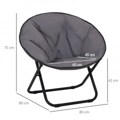 Scaun camping pliabil 80 x 80 x 75 cm | gri č.2
