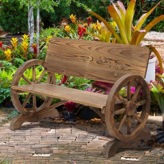Bancă de grădină din lemn, pentru două persoane, 114 x 58 x 80 cm | maro č.1
