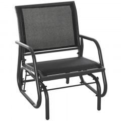 Scaun balansoar de grădină din metal 75 x 66 x 85 cm | negru č.2