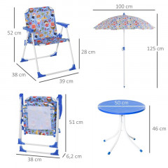 Set de grădină pentru copii cu umbreluță | albastru č.3