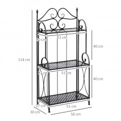 Suport metalic pentru flori 56 x 30 x 114 cm | 3 polițe č.3