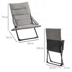 Scaun camping pliabil 66 x 94 x 79 cm | gri č.3