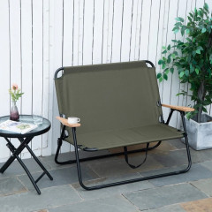 Scaun camping pliabil pentru două persoane 141 x 67 x 80 cm | verde închis č.2