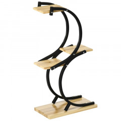 Suport elegant pentru flori 46 x 25 x 91 cm | negru + natur č.2