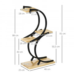 Suport elegant pentru flori 46 x 25 x 91 cm | negru + natur č.3
