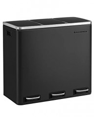 Coș de gunoi pentru bucătărie 3x18 L | negru č.1