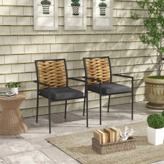 Set de 2 scaune de grădină 57 x 58 x 87 cm | negre č.1