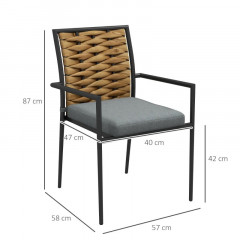 Set de 2 scaune de grădină 57 x 58 x 87 cm | gri č.2
