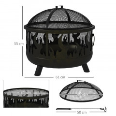 Vatră de foc portabilă 2 în 1 | Ø61,5 x 52 cm, negru č.2