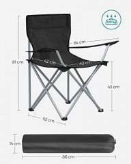 Set de 2 scaune de camping | negre č.2