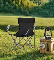 Set de 2 scaune de camping | negre