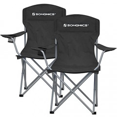 Set de 2 scaune de camping | 54 x 86 x 97 cm, negre č.1