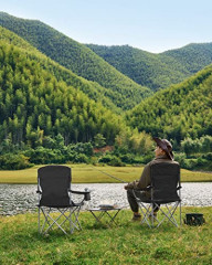 Set de 2 scaune de camping | 54 x 86 x 97 cm, negre č.3