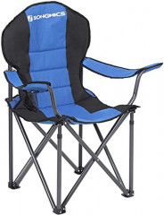 Scaun de camping | 90 x 55 x 102 cm, negru + albastru č.1
