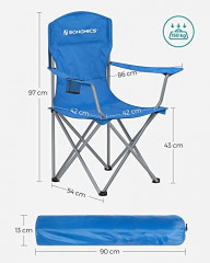 Set de 2 scaune de camping | 54 x 86 x 97 cm, albastre č.3
