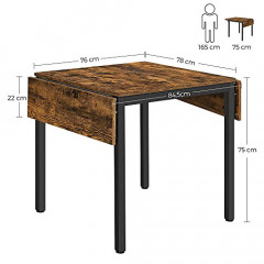 Masa extensibilă de dining pentru 2-4 persoane | maro + negru č.3