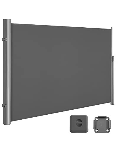 Marchiză laterală Songmics pentru umbrirea terasei | 180 x 400 cm, gri închis