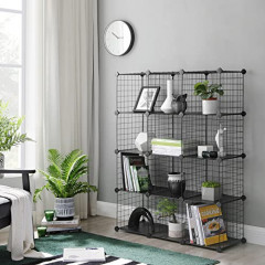 Organizator cu rafturi metalice reglabile | 93 x 31 x 123 cm, negru č.1