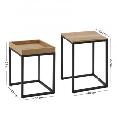 Set de 2 mese de cafea Ela | maro și negru č.3