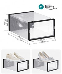 Organizator din plastic versatil | 33,3 x 23 x 14 cm, transparent + negru č.3